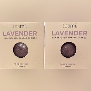 Teami Lavender Konjac Sponge Tea Infused Pore Refiner New In Box Set of Two